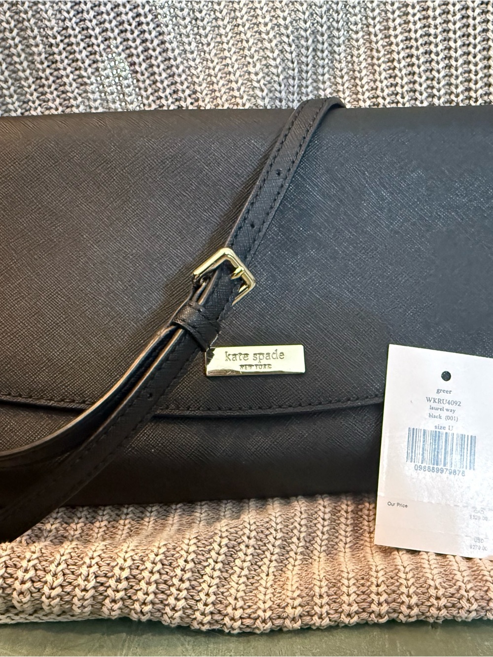 kate spade black crossbody with gold hardware - Picture 2 of 4